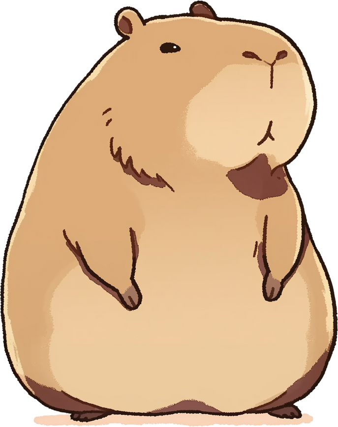 趣味动物可爱涂鸦素材-卡皮巴拉